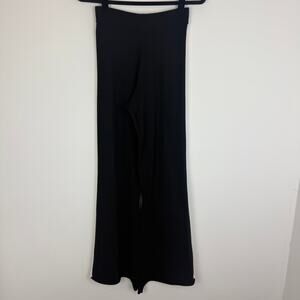 SNDYS Womens Heavyweight Pull-On Striped Wide Leg Black/White Pants Medium